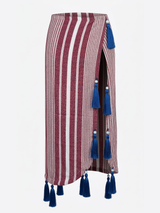 Pesthemal Burgundy Fringe Skirt