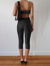 BLACK YORGAN BELT MIDI TIGHTS