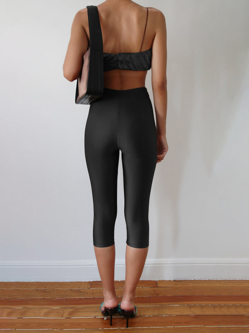 BLACK YORGAN BELT MIDI TIGHTS