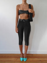 BLACK YORGAN BELT MIDI TIGHTS