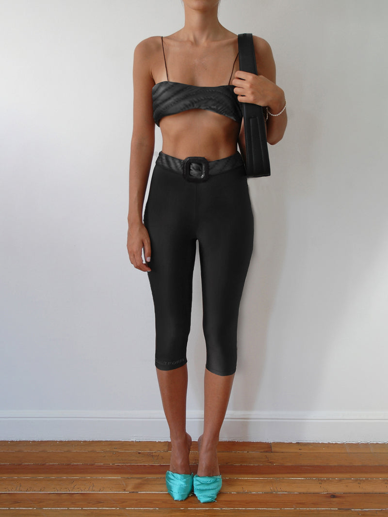 BLACK YORGAN BELT MIDI TIGHTS