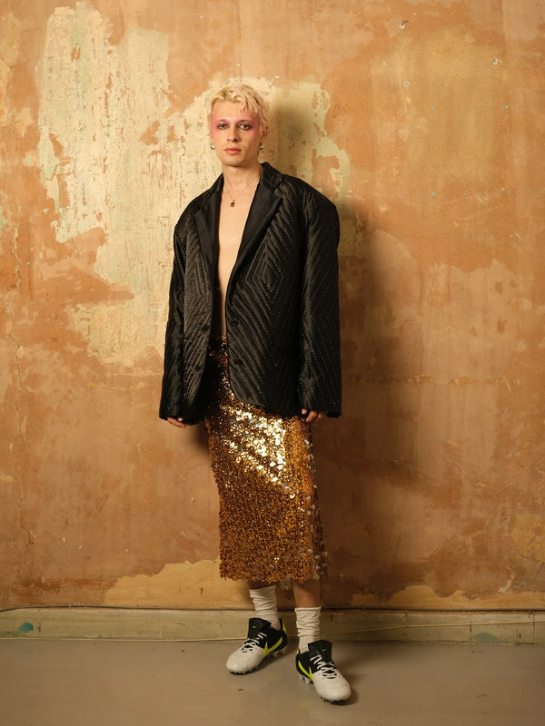 Bling Gold Midi Skirt
