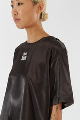 “THE SUN” Black Satin Top