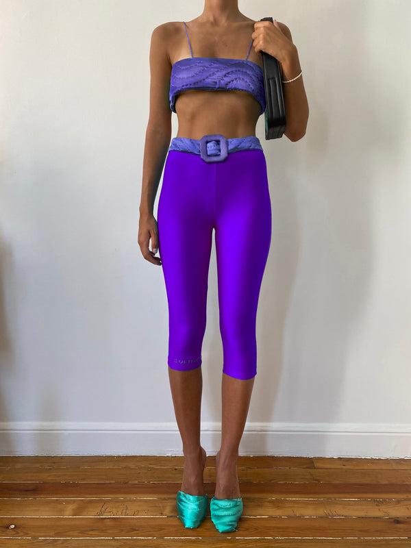 Purple Yorgan Belt Tights
