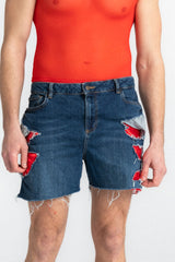 Navy Blue Cropped Short