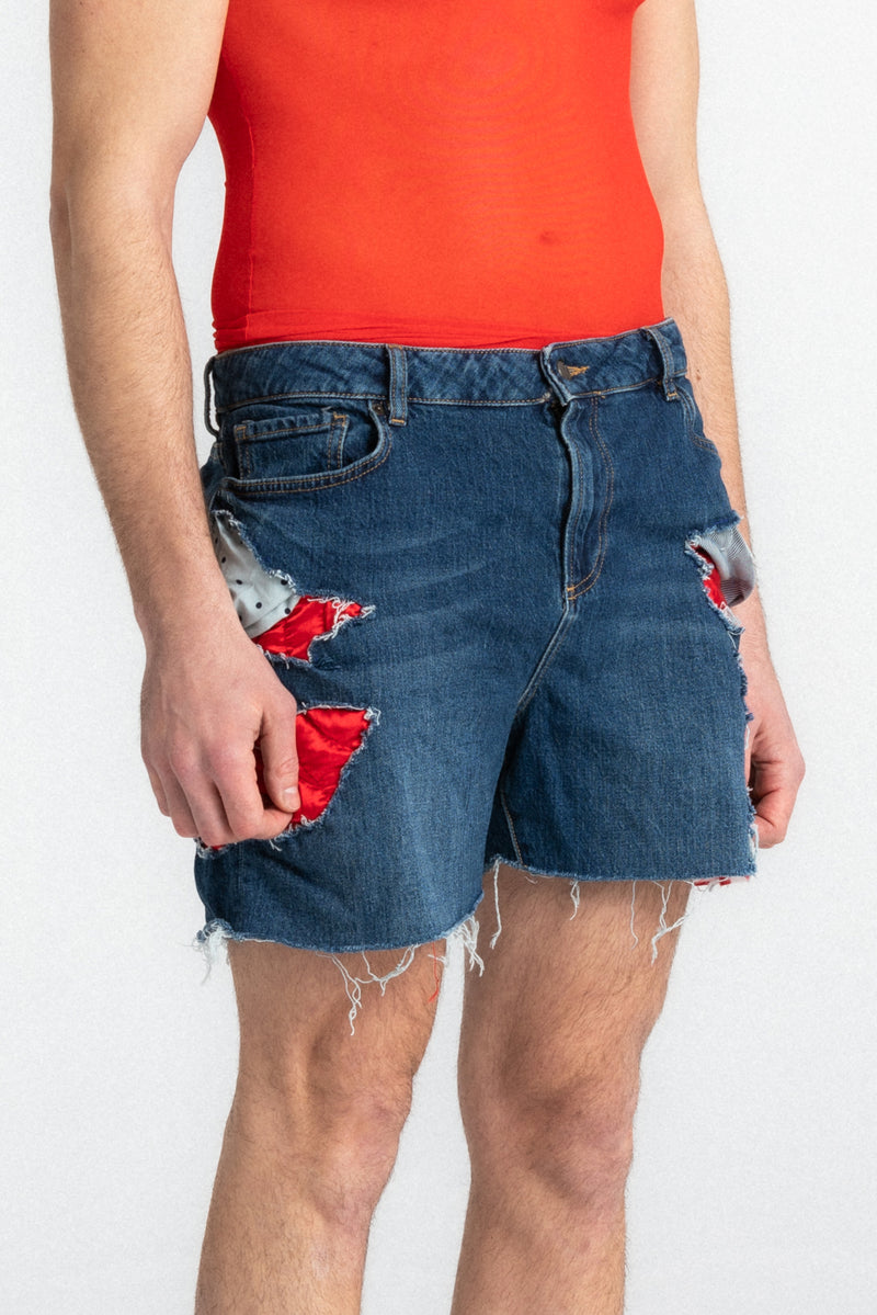 Navy Blue Cropped Short