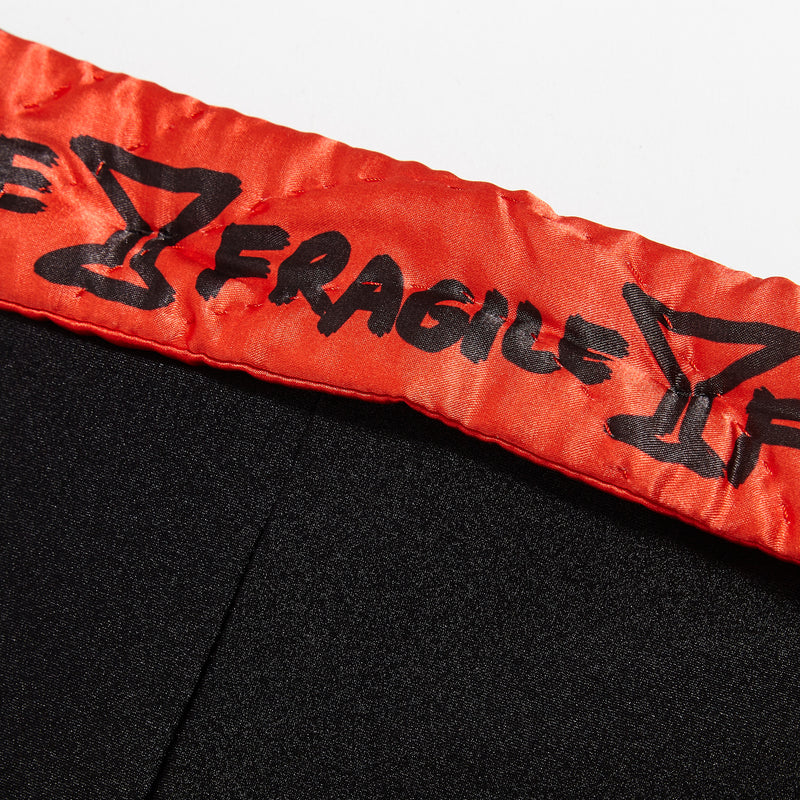 “FRAGILE” Black Maxi Yorgan Belt Tights