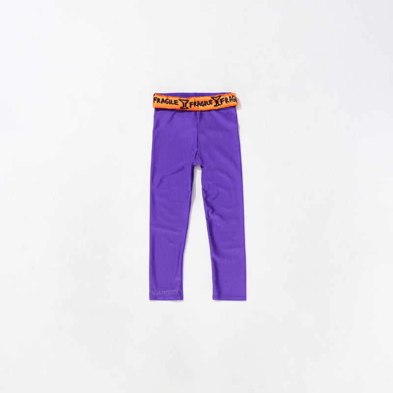 “FRAGILE” Purple Maxi Yorgan Belt Tights