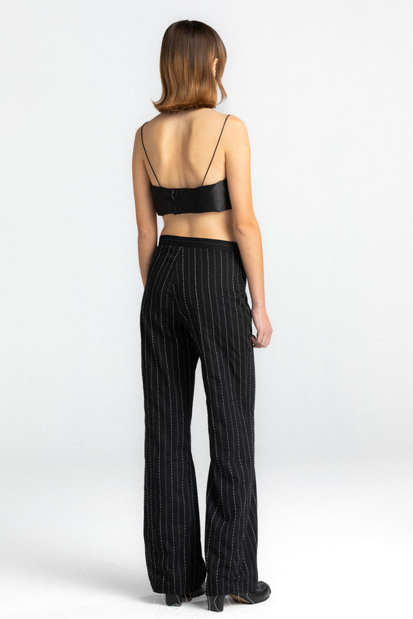 Black Striped Trousers