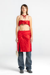 Red Yorgan Skirt Denim Pant