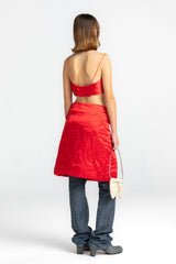 Red Yorgan Skirt Denim Pant