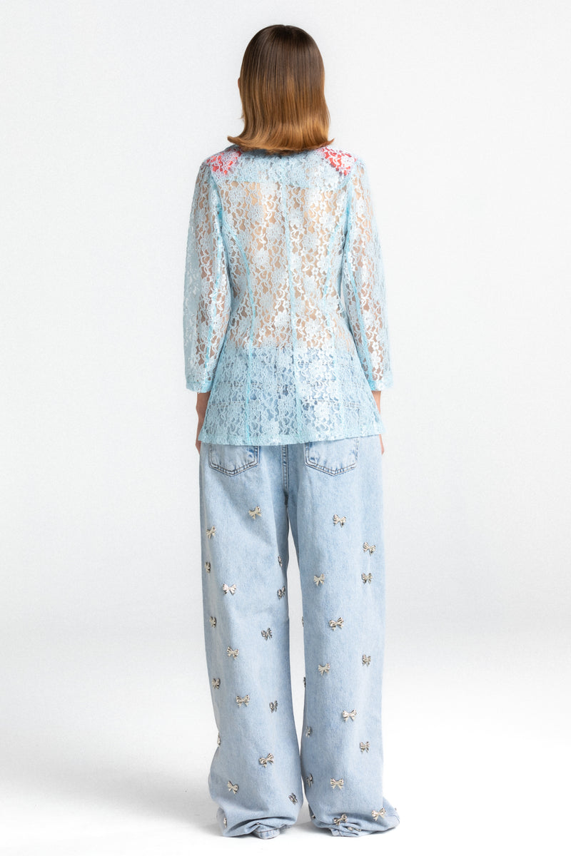 Royal blue online lace jacket