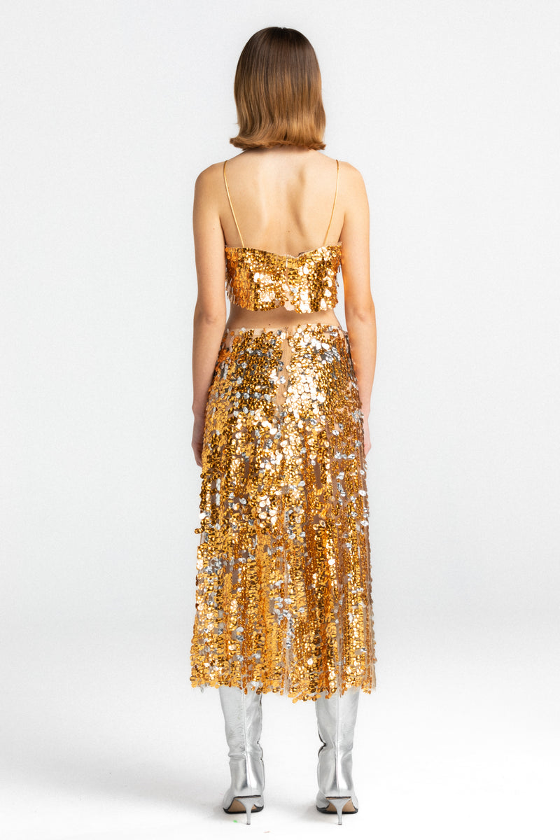 Gold&Pink Bow Sequin Bra
