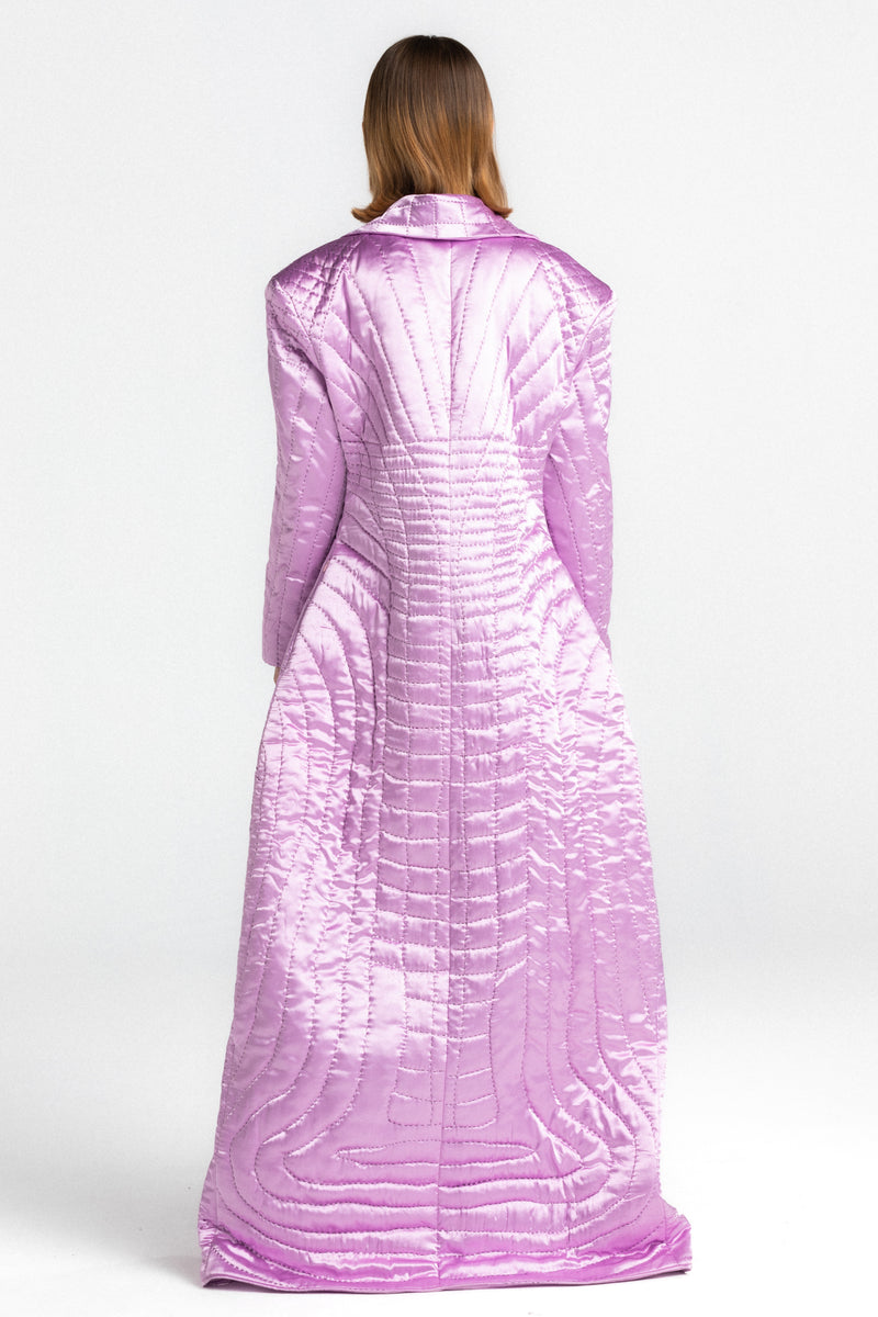 Lilac Quilted Corset Trenchcoat