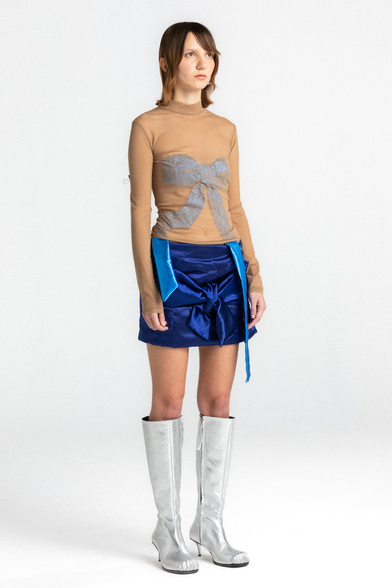 Band Nude Dissolved Blue Bow Top