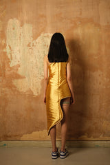 Mustard One Shoulder Yorgan Dress