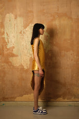 Mustard One Shoulder Yorgan Dress