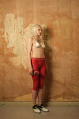 Red Lace Midi Tights