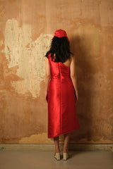 Red One Shoulder Yorgan Dress