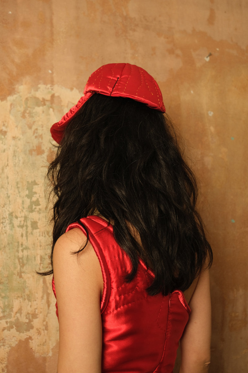 Red One Shoulder Yorgan Dress