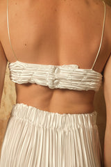 White Triangle Pleat Bra