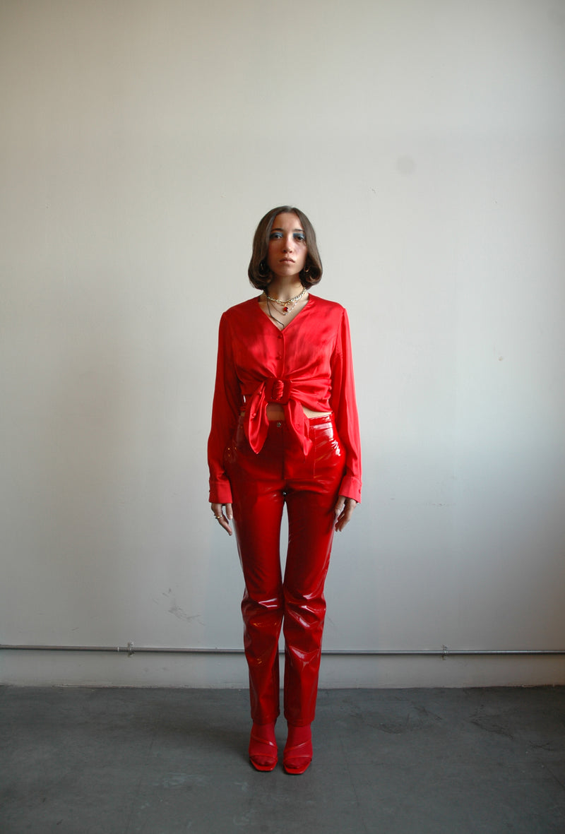 Red Satin Shirt