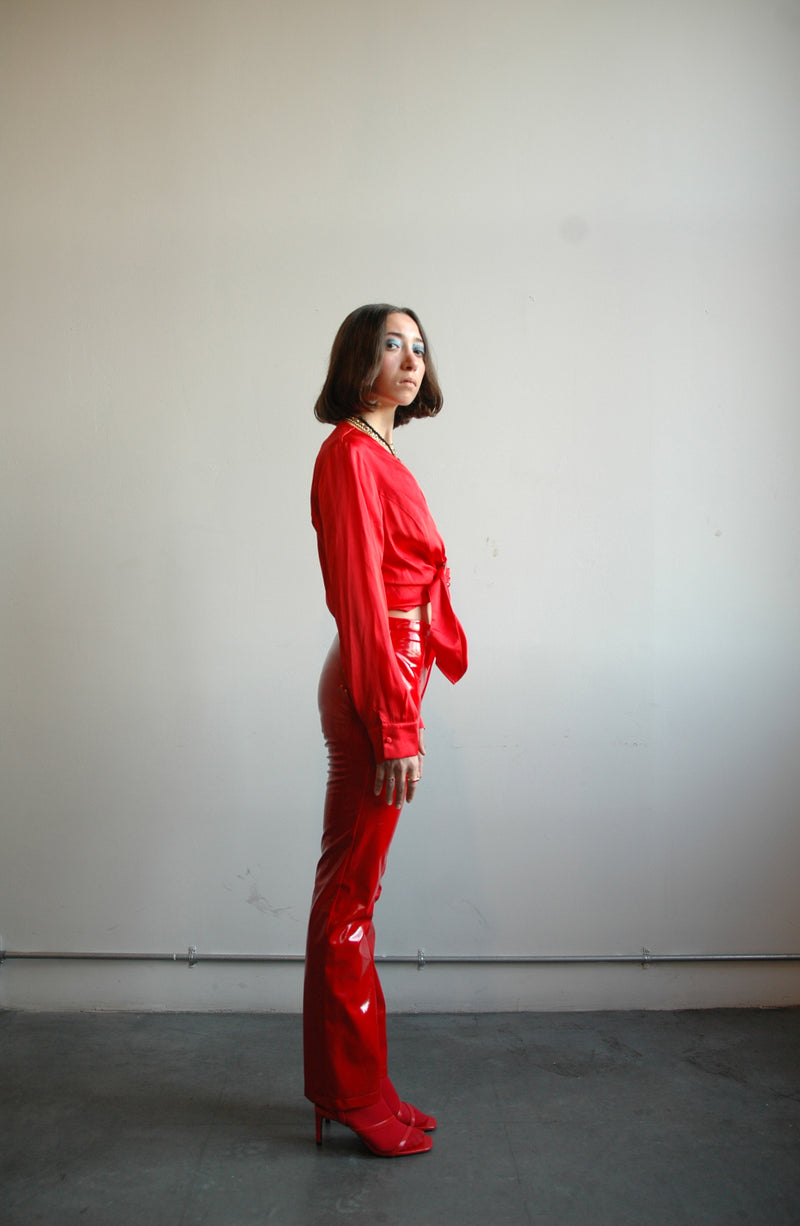 Red Satin Shirt