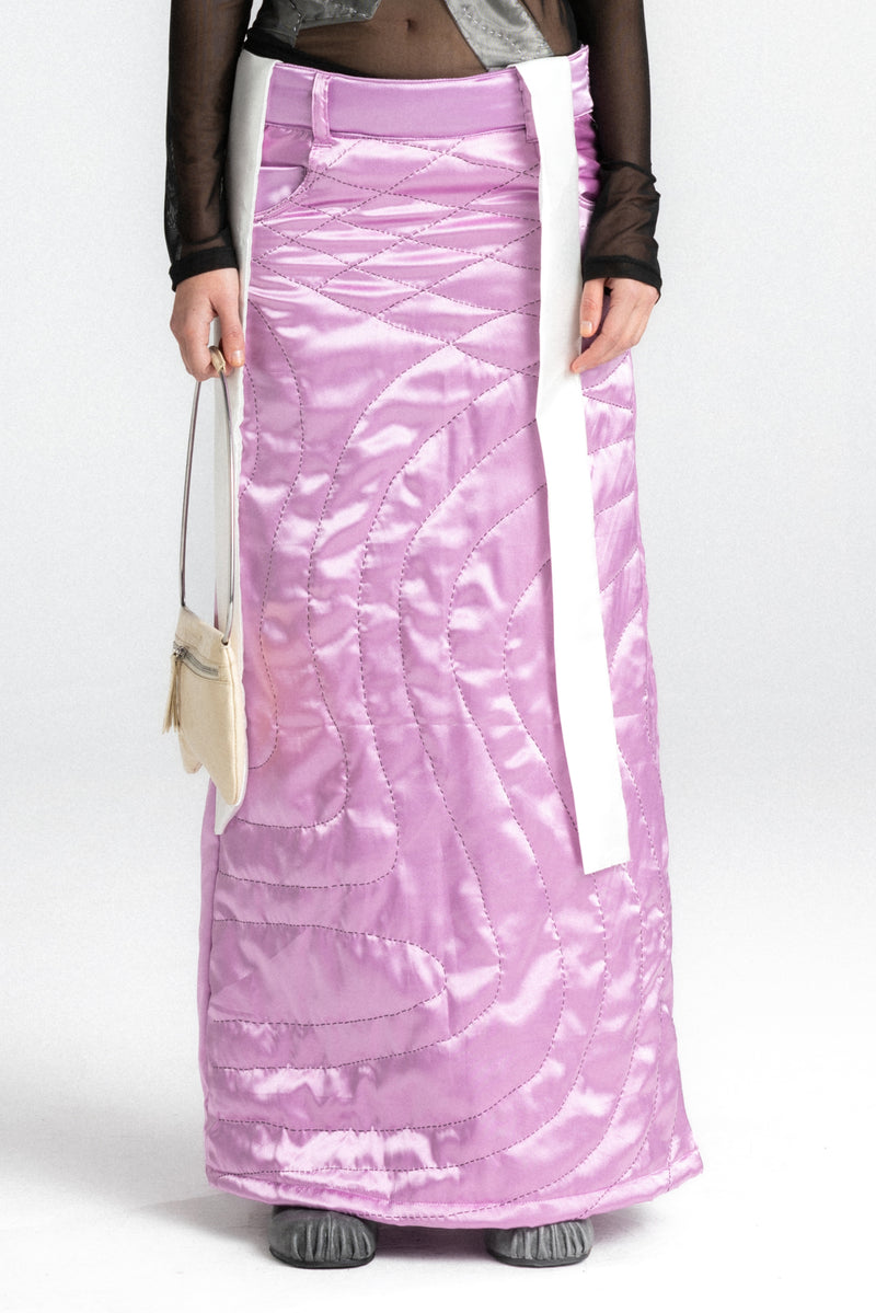 Lilac Yorgan Maxi Length Skirt