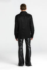 Bow Detailed Black Shirt