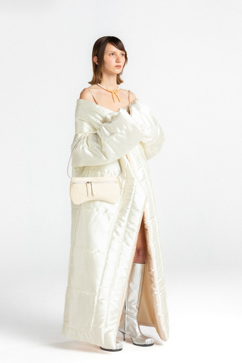 Creme Quilted Blanket Coat