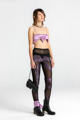 Black Nude Dissolved Lilac Bow Tights
