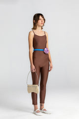 Brown Long Jersey Catsuit