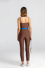 Brown Long Jersey Catsuit