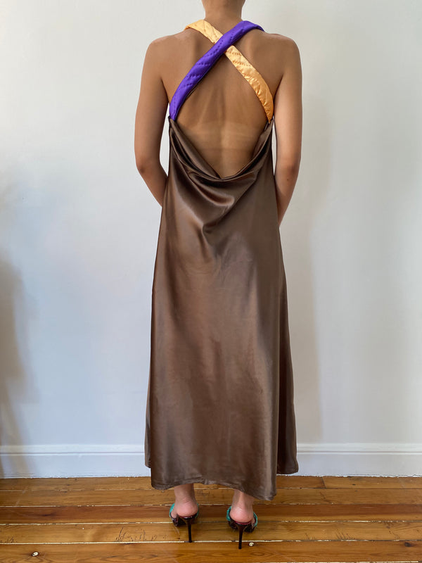 BROWN YORGAN DRESS