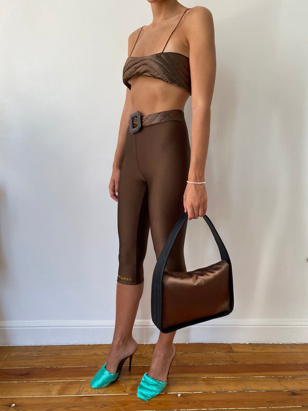 BROWN YORGAN BELT MIDI TIGHTS