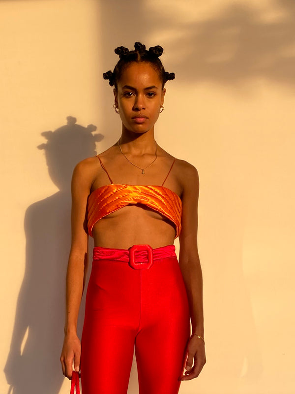 ORANGE YORGAN BRA
