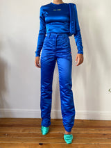 DEEP BLUE SATIN PANTS