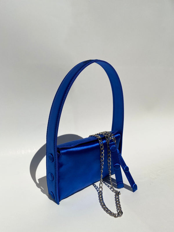 Deep Blue Satin Bag