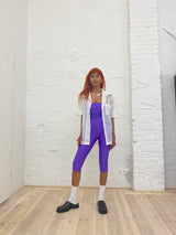 Purple Striped Midi Catsuit