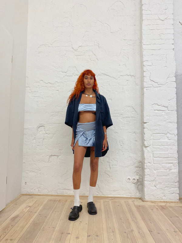 GRAY YORGAN MINI SKIRT