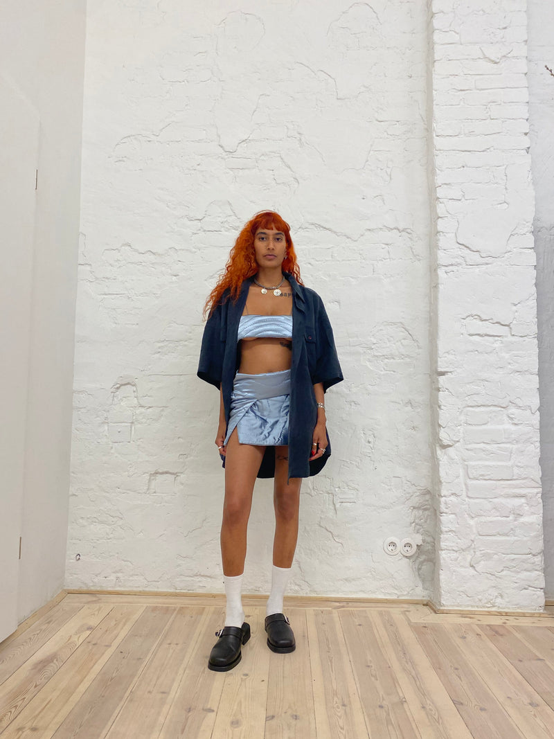 GRAY YORGAN MINI SKIRT