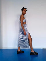 GRAY YORGAN MIDI SKIRT