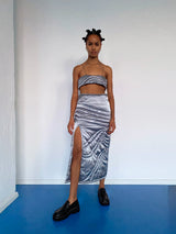 GRAY YORGAN MIDI SKIRT