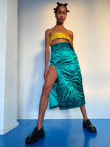 DARK GREEN YORGAN MIDI SKIRT