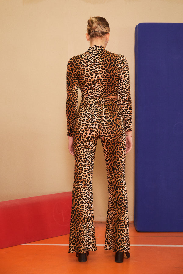LEOPARD FLARED TIGHTS
