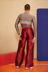 BURGUNDY YORGAN PANTS