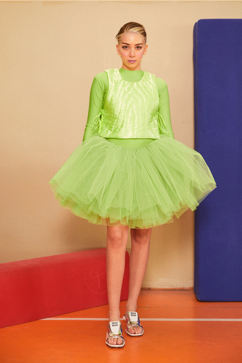 NEON GREEN LETTUCE DRESS CULT FORM NEON GREEN LETTUCE DRESS CULT FORM