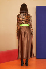 Brown Satin Dress