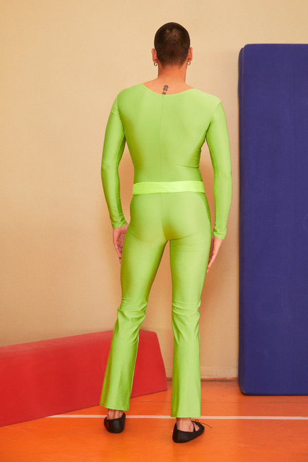 Neon Green Flared Catsuit