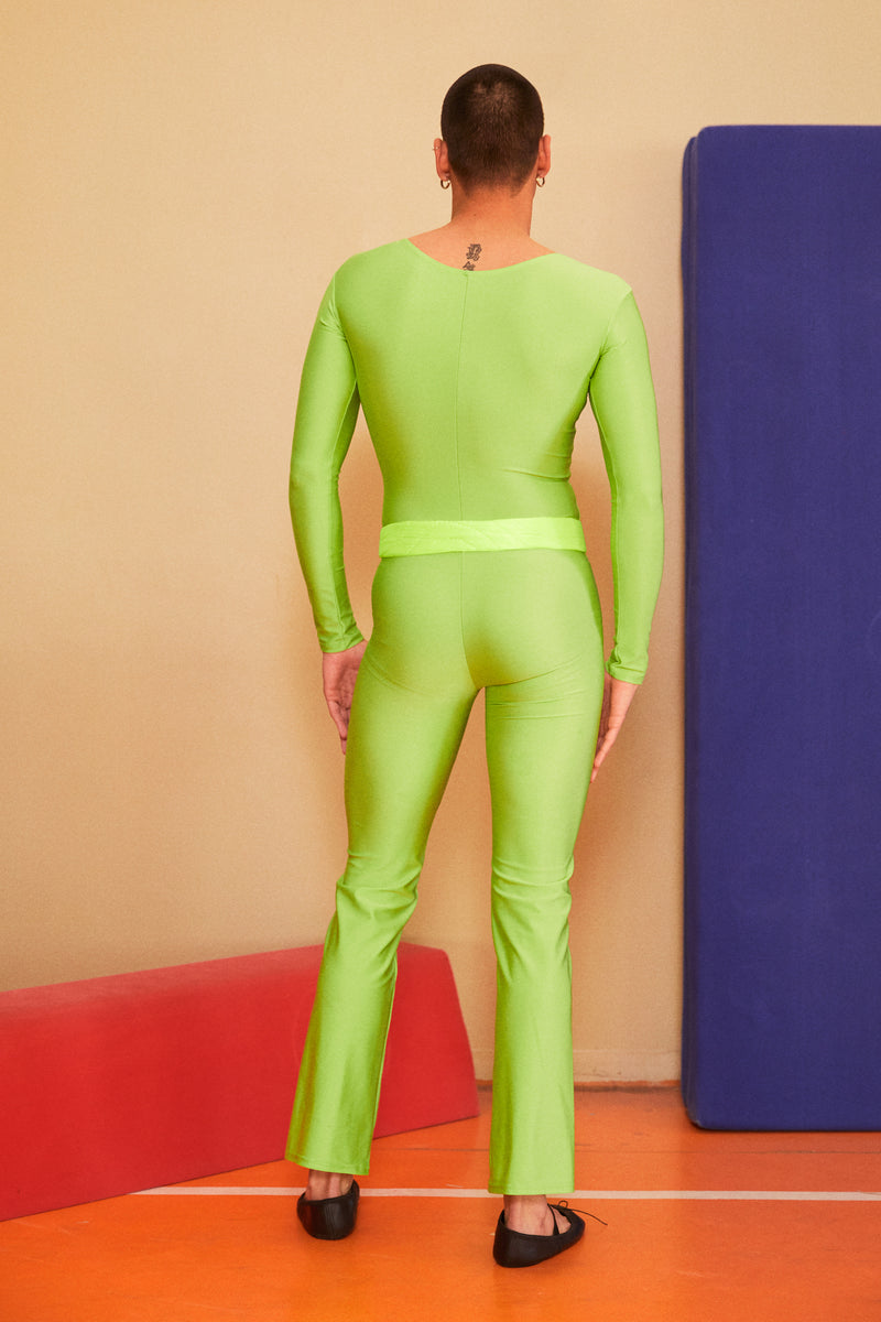 NEON GREEN FLARED BODYSUIT